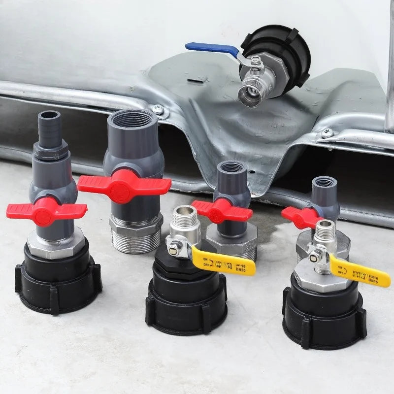 S60x6 Coarse Thread IBC Water Tank Adapter 1/2" 3/4" 1" Garden Hose Pipe Fittings Drain Connector Oasis Select
