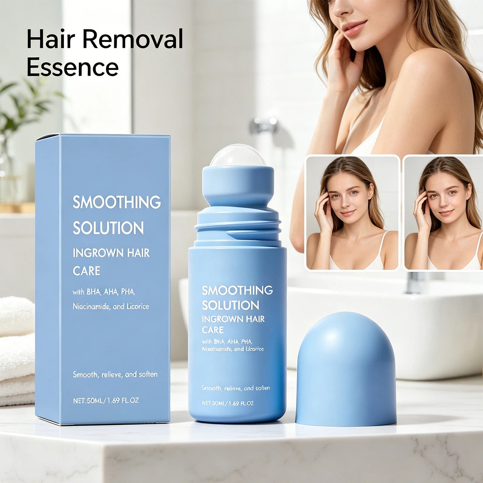Hair Removal Roller Serum – Softening & Moisturizing Body Essence Hair Removal Serum Oasis Select