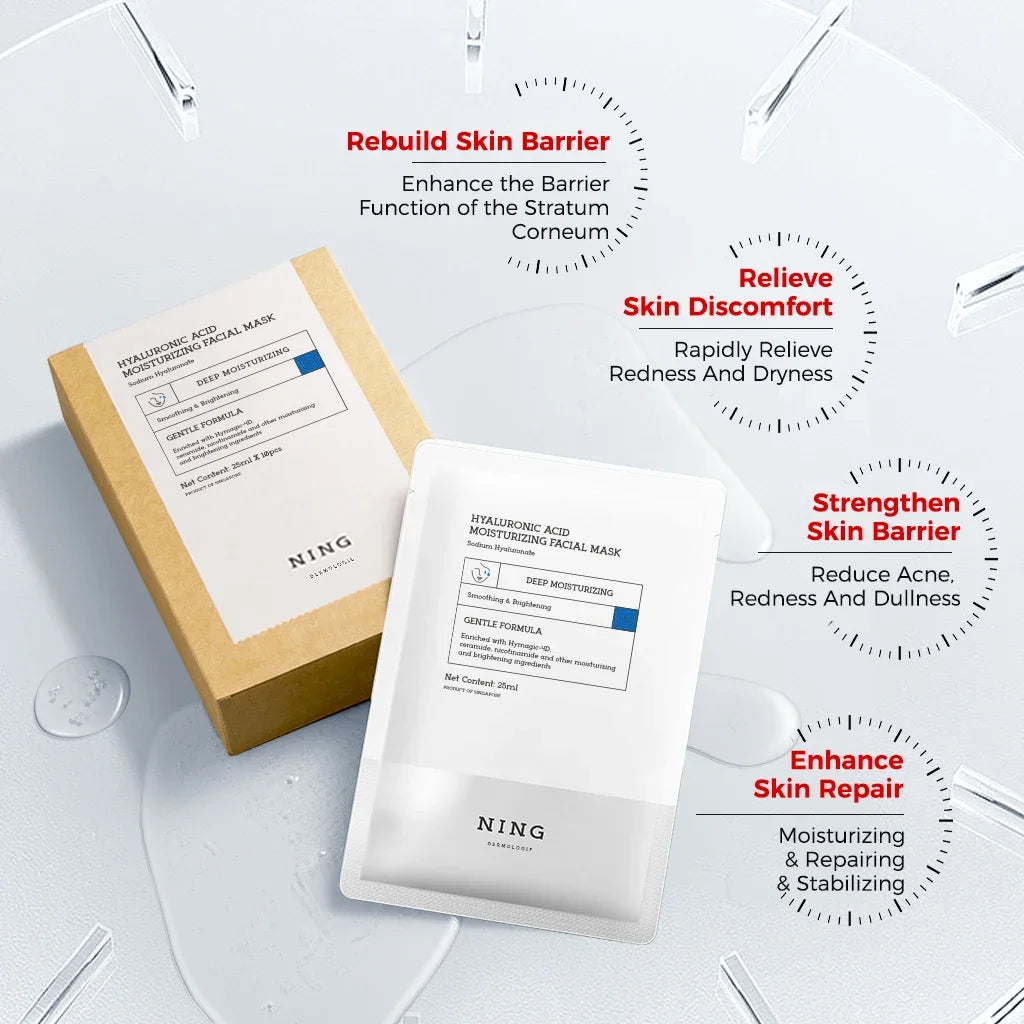 NING DERMOLOGIE 4D Hyaluronic Acid Sheet Mask – Niacinamide Hydrating Sheet Mask Oasis Select