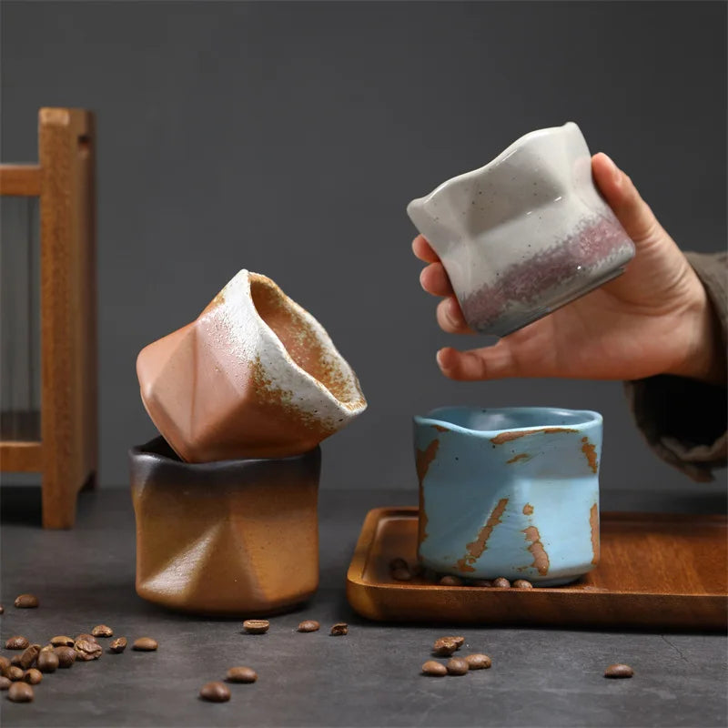 Kiln Turned Coffee Cup Kiln Turned Small Cup Kung Fu Tea Bowl Retro Ceramic Tea Cup Hot Sale Stoneware Master Cup Oasis Select