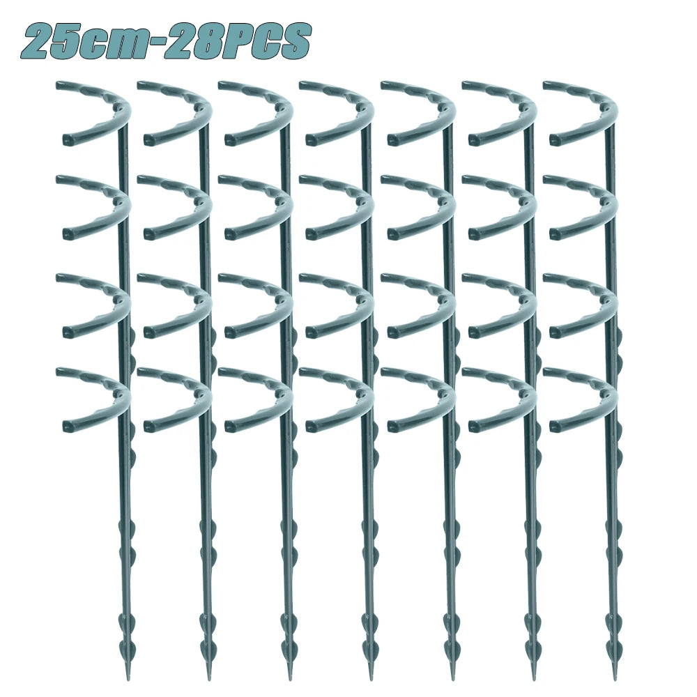 1-28PC Greenhouse Plant Support Stakes Semi Circle Hoops for Indoor Outdoor Flowers Vine Trellis and Garden Bed Plant Protection Oasis Select 25cm-28pcs As Shown