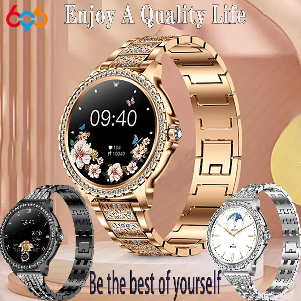 2025 New Blue Tooth Call Woman Smart Watch Man Sports Fitness Bracelet Waterproof Body Temperature Smartwatch For Android IOS Oasis Select