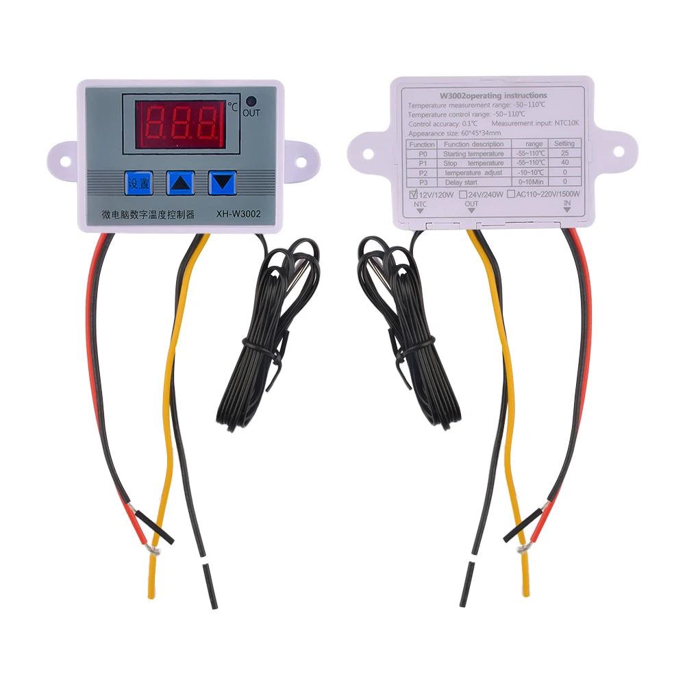 W3002 Digital Control Temperature Microcomputer Thermostat Switch Thermometer New Thermoregulator 12/24/220V For Arduino Oasis Select 110-220V