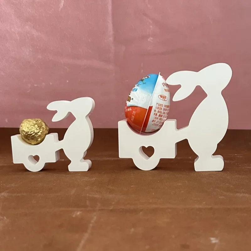 Resin Mold Easter Ornament Gypsum Cement Ornament Mold Silicone Mold for Small and Large Rabbits Pulling Carts Oasis Select