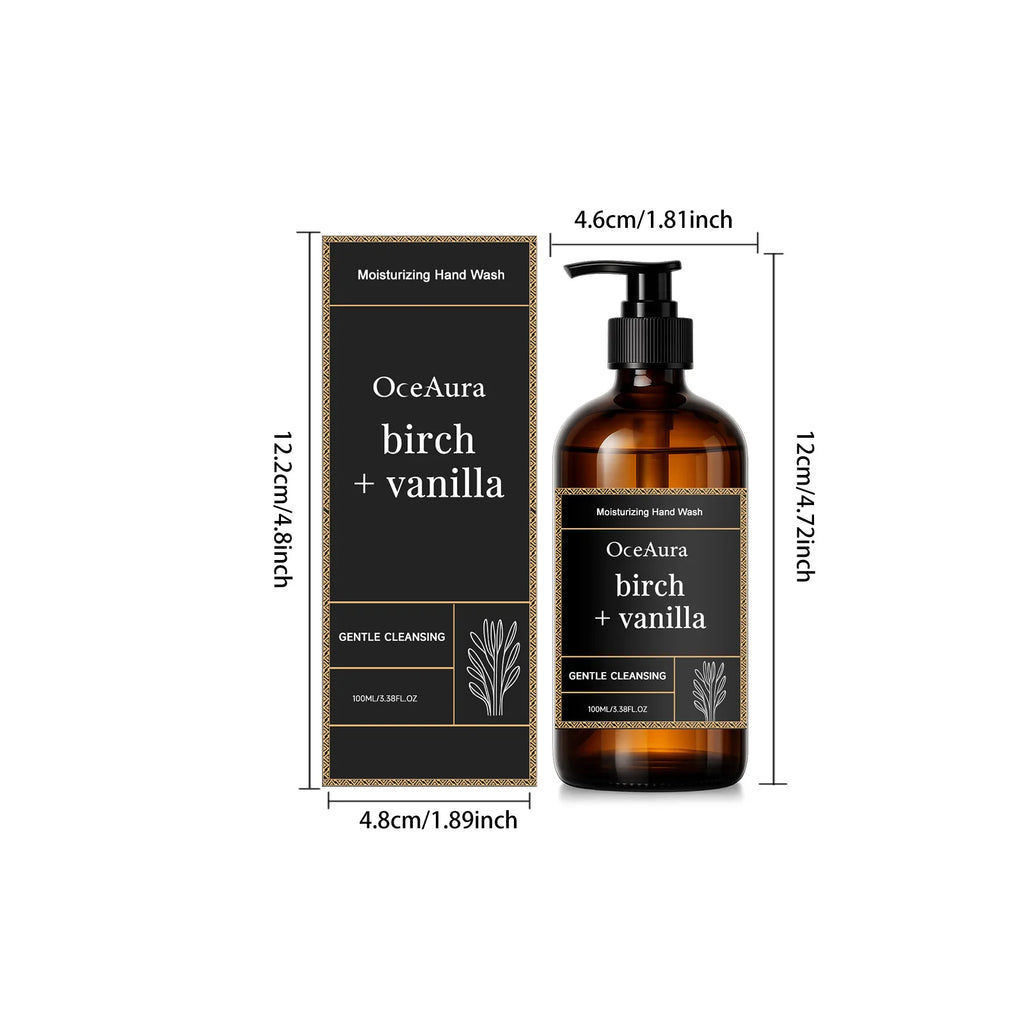 Moisturizing Hand Wash Vanilla Extract Nourishing Liquid Soap Gentle Cleansing Hand Soap for Daily Use Soft Hands Family Care Oasis Select 100ml Boxed