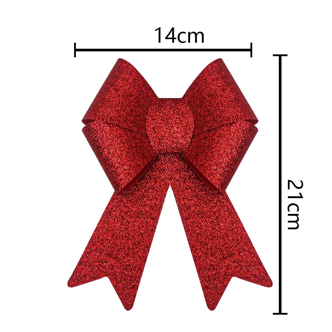 Christmas Bow Red Gold Xmas Tree Large Bowknot For Home Decoration Wedding Navidad New Year Party DIY Hanging Decor Oasis Select Red-14x21cm