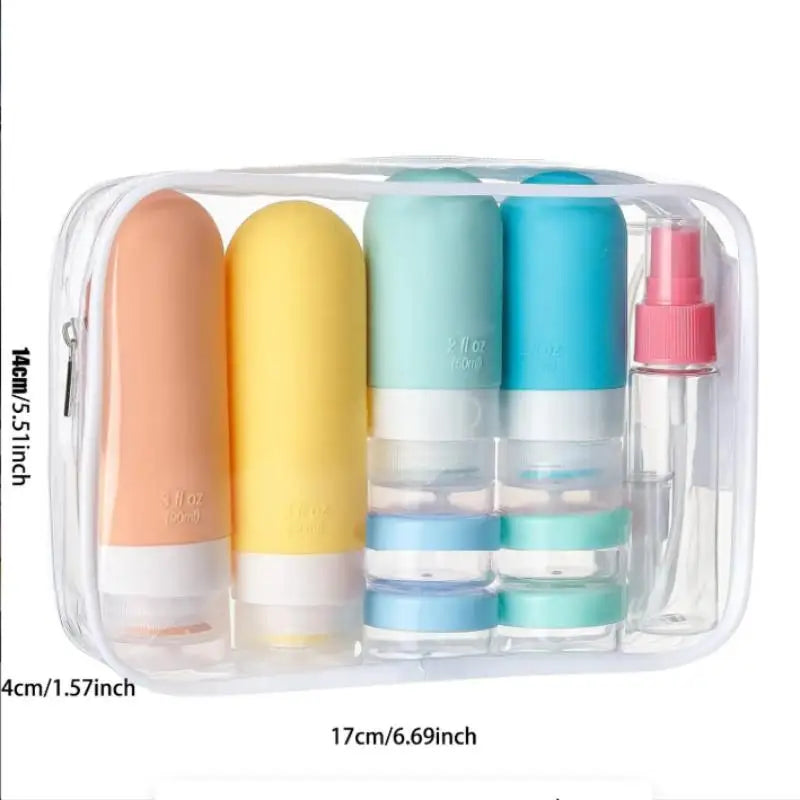 Travel Portable Refillable Bottle Set, Empty Sample Bottles for Shampoo Shower Gel Makeup Remover Oasis Select Colorful Set