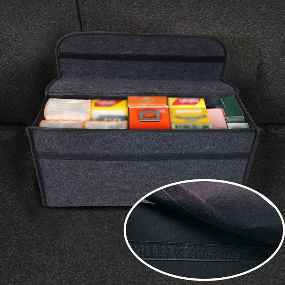 Large Anti Slip Compartment Boot Storage Organizer Tool Car Storage Bag Car Trunk Organizer Soft Felt Storage Box Accessories Oasis Select