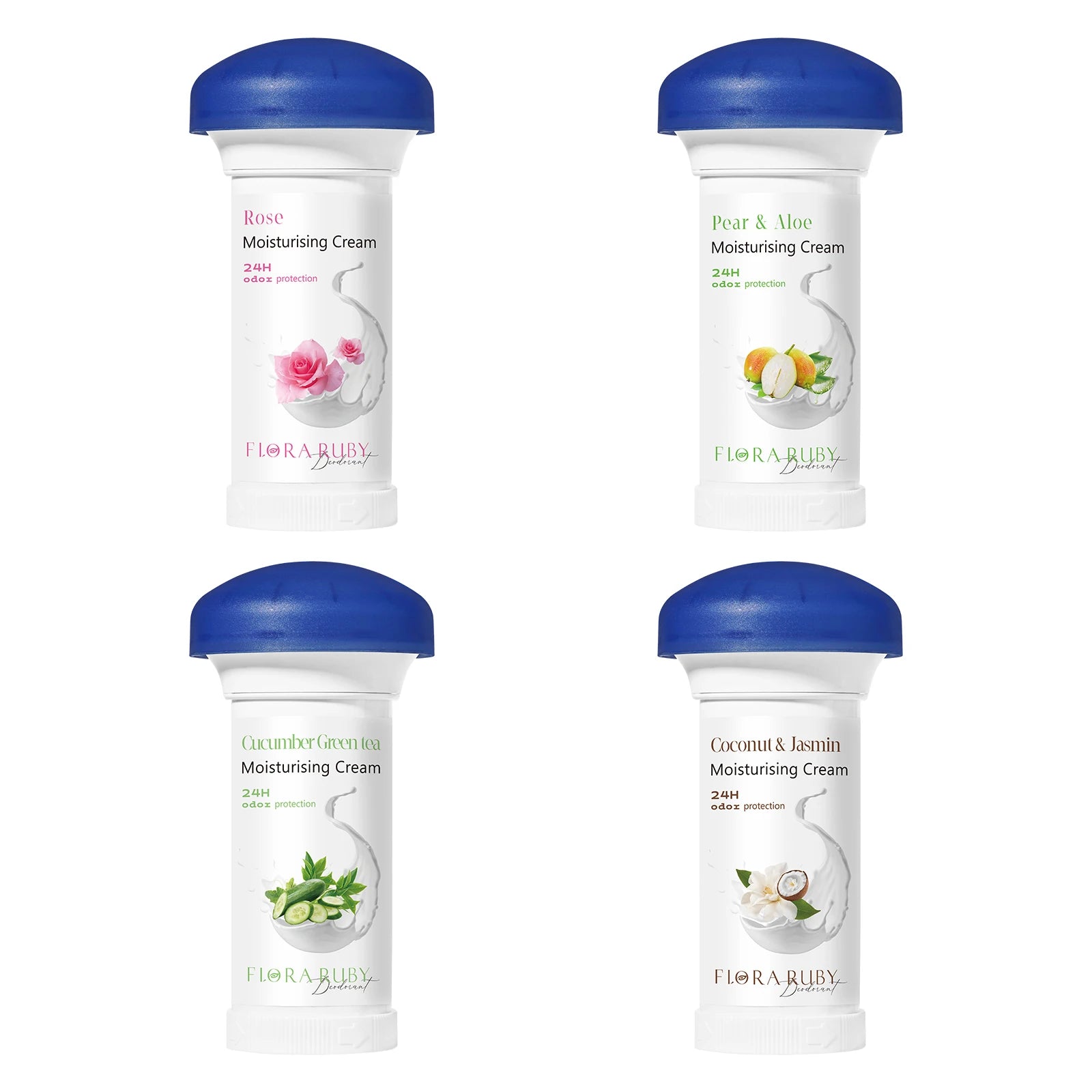 4PCS/Set Body Odor Removal Deodorant Woman Aluminium Free Lasting Solid Perfume Balm，Armpit Sweat Prevention, Clean，Portable Oasis Select Set-02