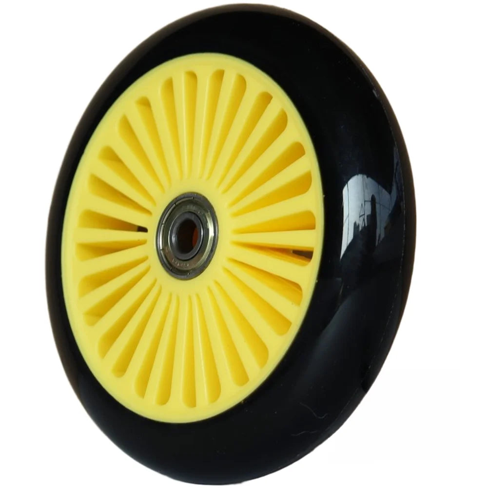 120MM PU Caster Wheel Set for Scooters Roller Skates Carts 8mm Shaft Silent Rolling High Load Capacity Up to 300 Lbs Pink Oasis Select yellow