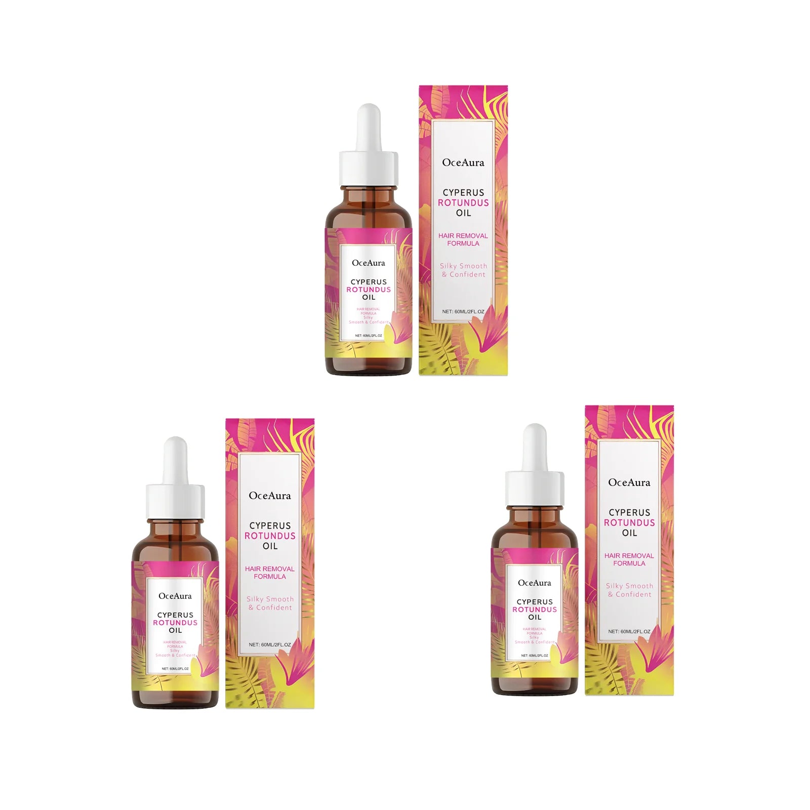 OceAura Cyperus Rotundus Hair Inhibitor & Moisturizing Body Oil Hair Inhibitor Oil Oasis Select 3pcs