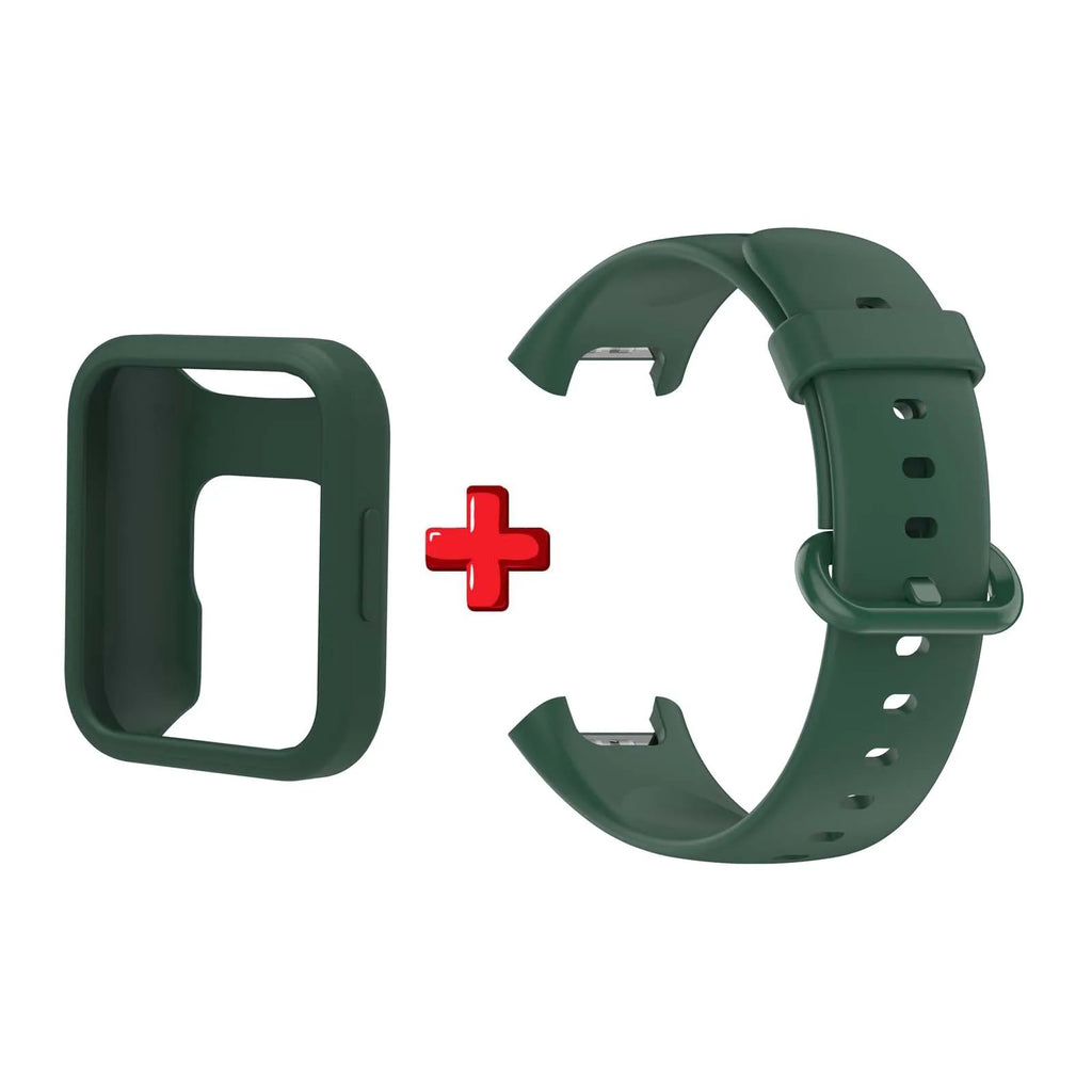 Silicone WatchBand Strap For Redmi Watch 2 Lite SmartWatch Band WristBand Redmi Watch 2 Protective Case Protector Cover Oasis Select army green