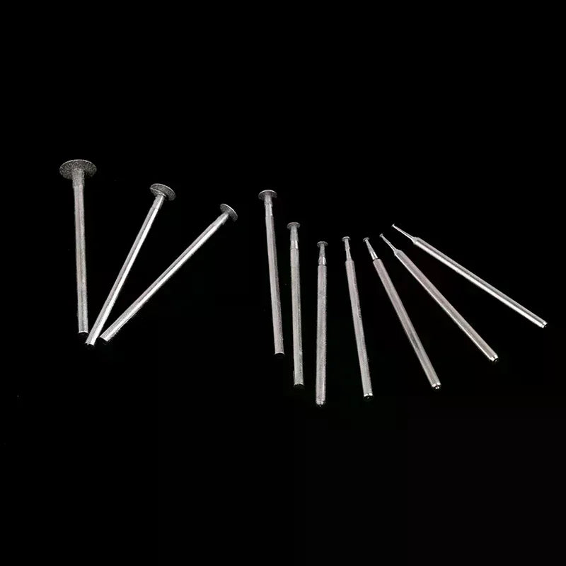10PCS Grinding Bit Accessory Ultra-Thin T Head Shank Diamond Mounted Point Stone Jade Carve Polish Engrave Tool Oasis Select