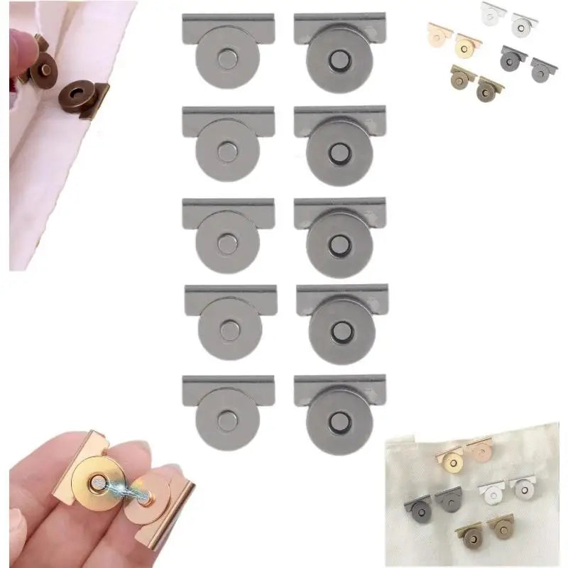 1/5Pairs Metal Seamless Magnetic Buckle DIY Buckle No-nail Seamless Button Bag Accessories Oasis Select B3