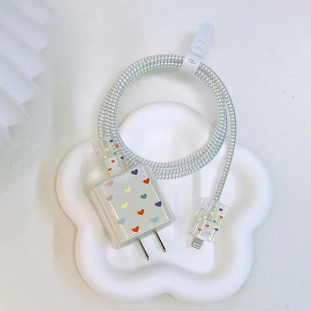 Cute Floral iPhone Charger & Cable Cover – TPU Protective Case
