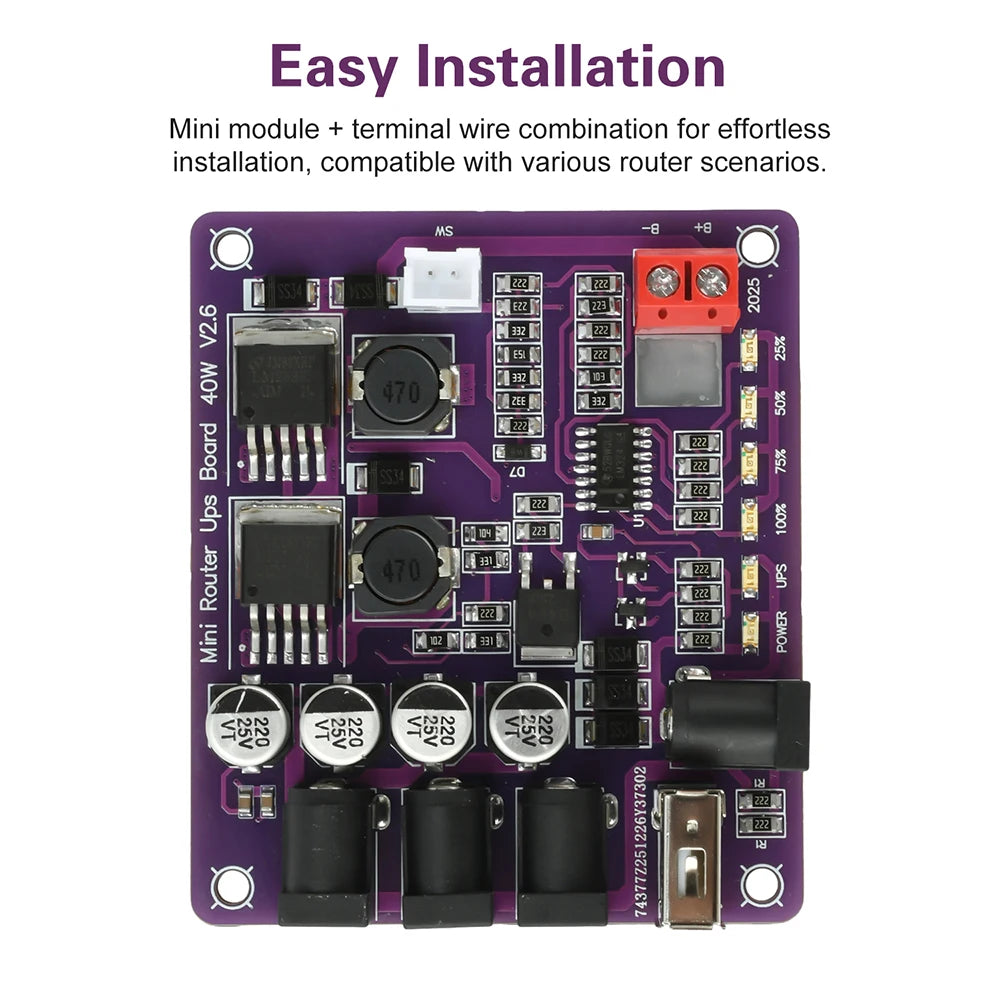 40W Mini Router UPS Board DC 12.6V To 13.0V UPS Step Up Down Board Buck Converter Power Supply Module Oasis Select