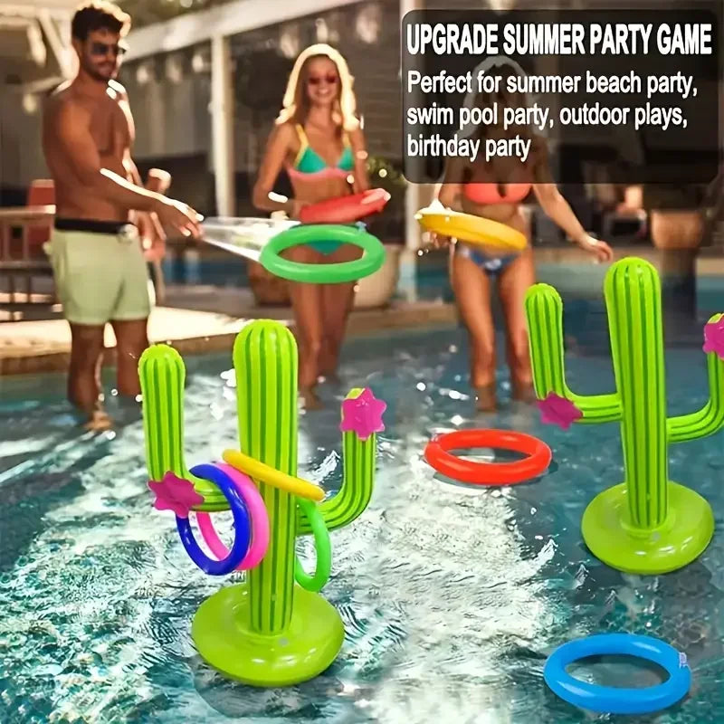 Inflatable Cactus Set Summer Pool Beach Interactive Toys for Outdoor Water Parties - Fun Inflatable Toy Oasis Select
