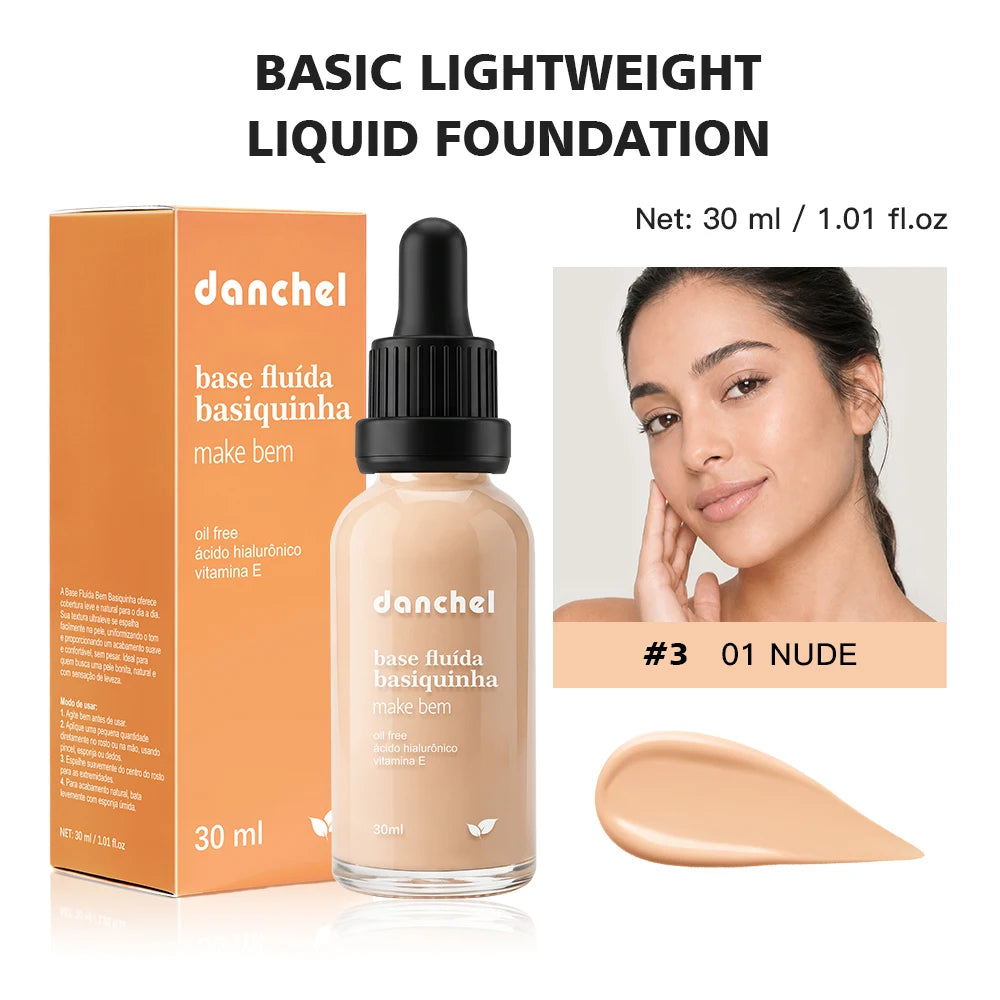 12 Colors Basic Lightweight Liquid Foundation Matte Soft Minimizes Pores Foundation Oil Control Long-Lasting Woman Makeup Oasis Select Color 3