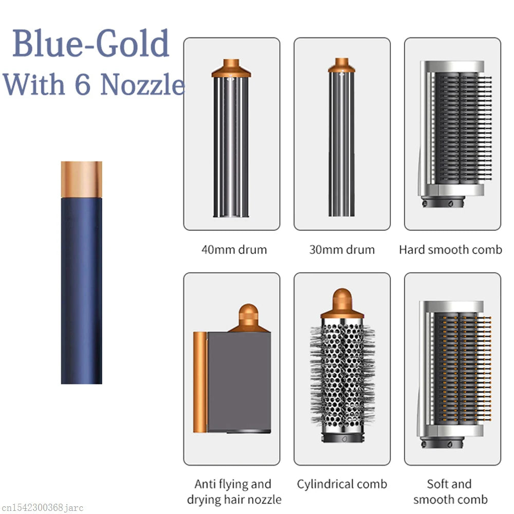 SenCiciMen X9 Multi Hair Styler Curling Iron Hair Hot Air Brush Curling Barrel Hair Dryer Salon Professional Curly Hair Styler Oasis Select 6 in 1 Blue Gold China Mainland EU