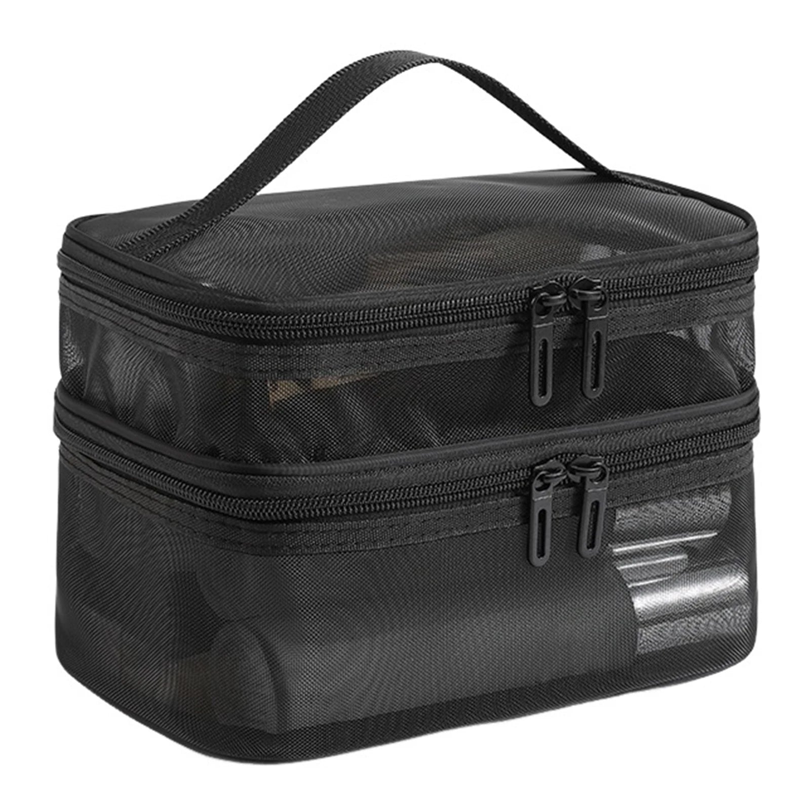 Double Layer Mesh Cosmetic Bag – Large Travel Makeup Organiser