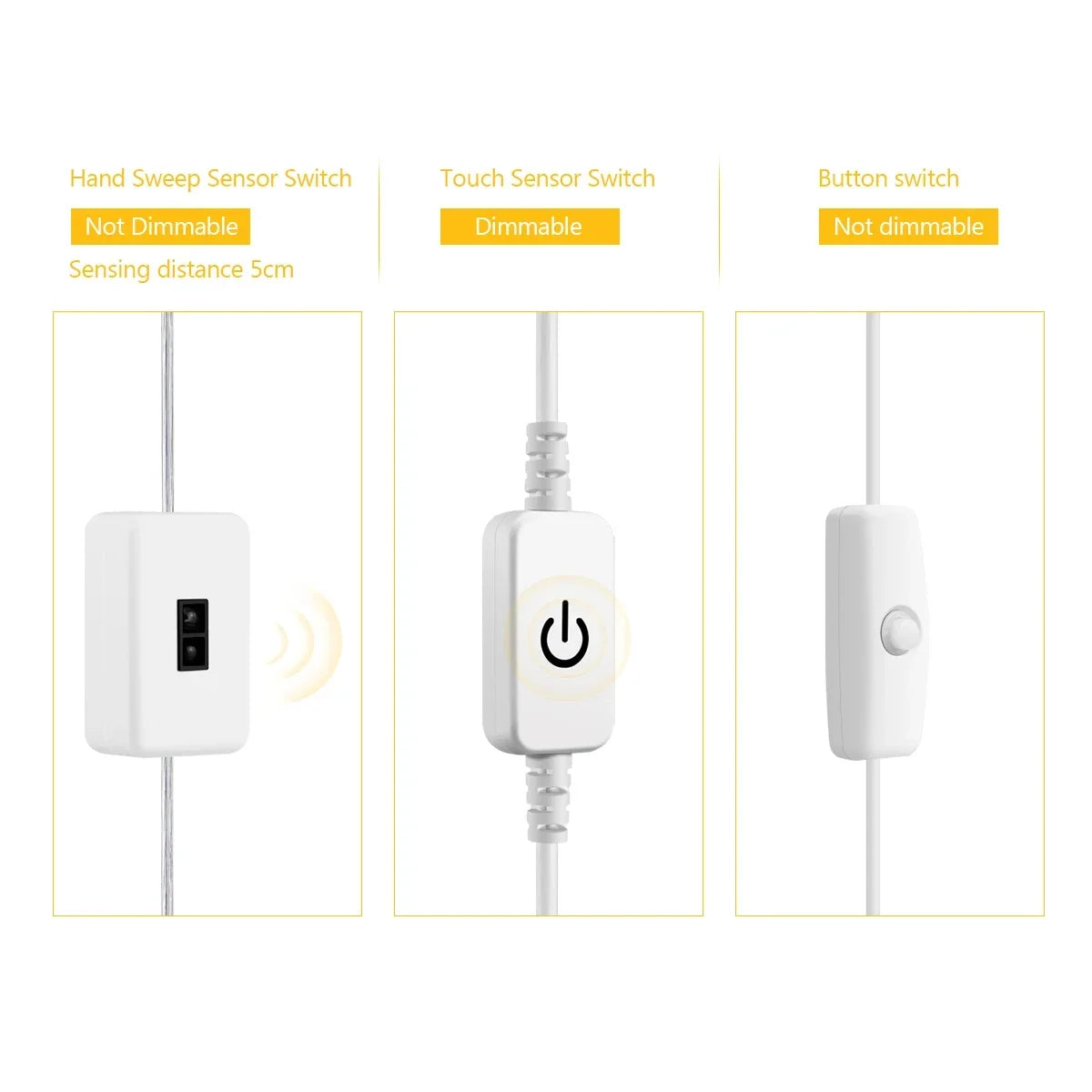1-8pcs USB 5V COB LED Strip Light With Hand Sweep Sensor/Touch Dimmer/Key Switch LED Tape DIY Bedroom Kitchen Cabinet Backlight Oasis Select