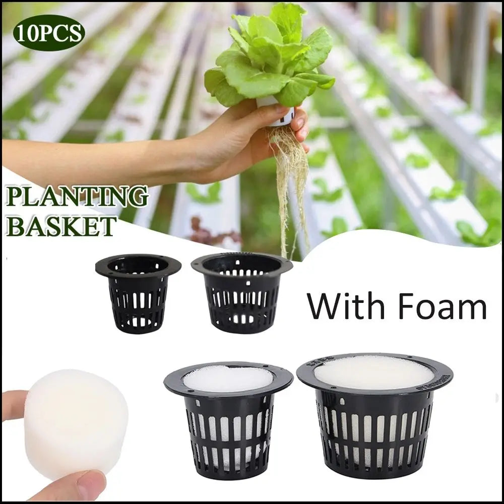 10pcs Germinate Hydroponic Garden Clone Vegetable Plant Grow Net Cup Nursery Pots Planting Basket Mesh Pot Oasis Select