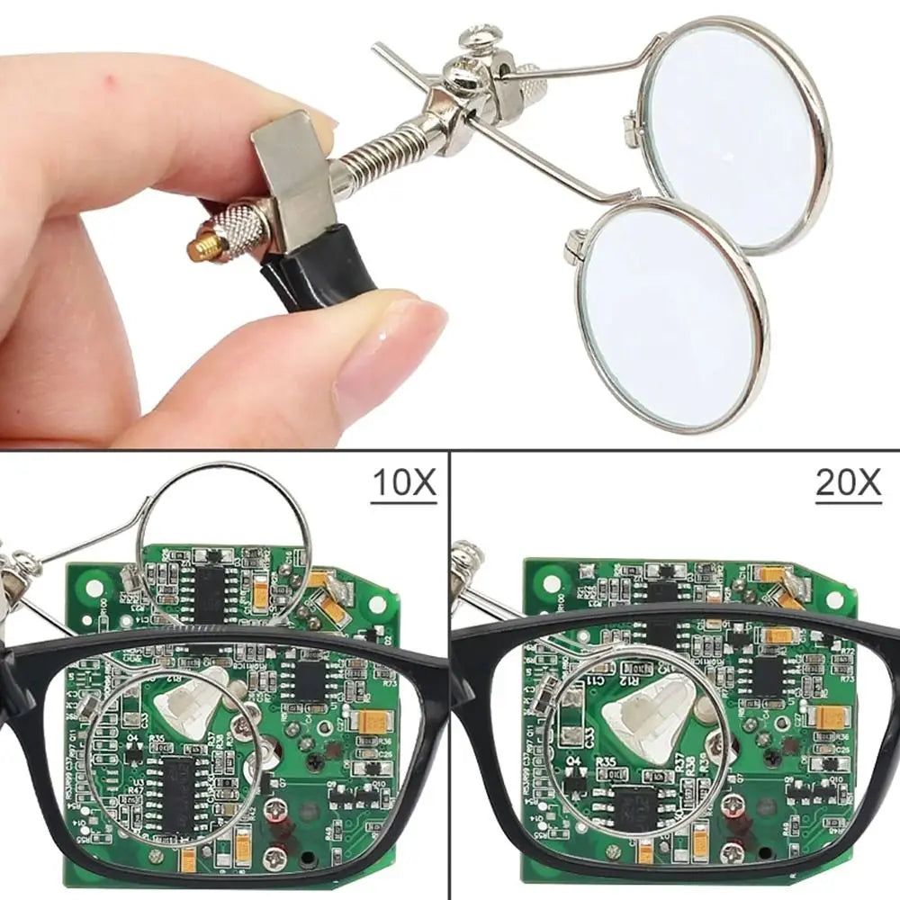 Rotatable MINI Magnifier 10X Double Lenses Magnifying Glass Stainless Steel Clip Magnifier Diameter 25mm Monocular Magnifier Oasis Select