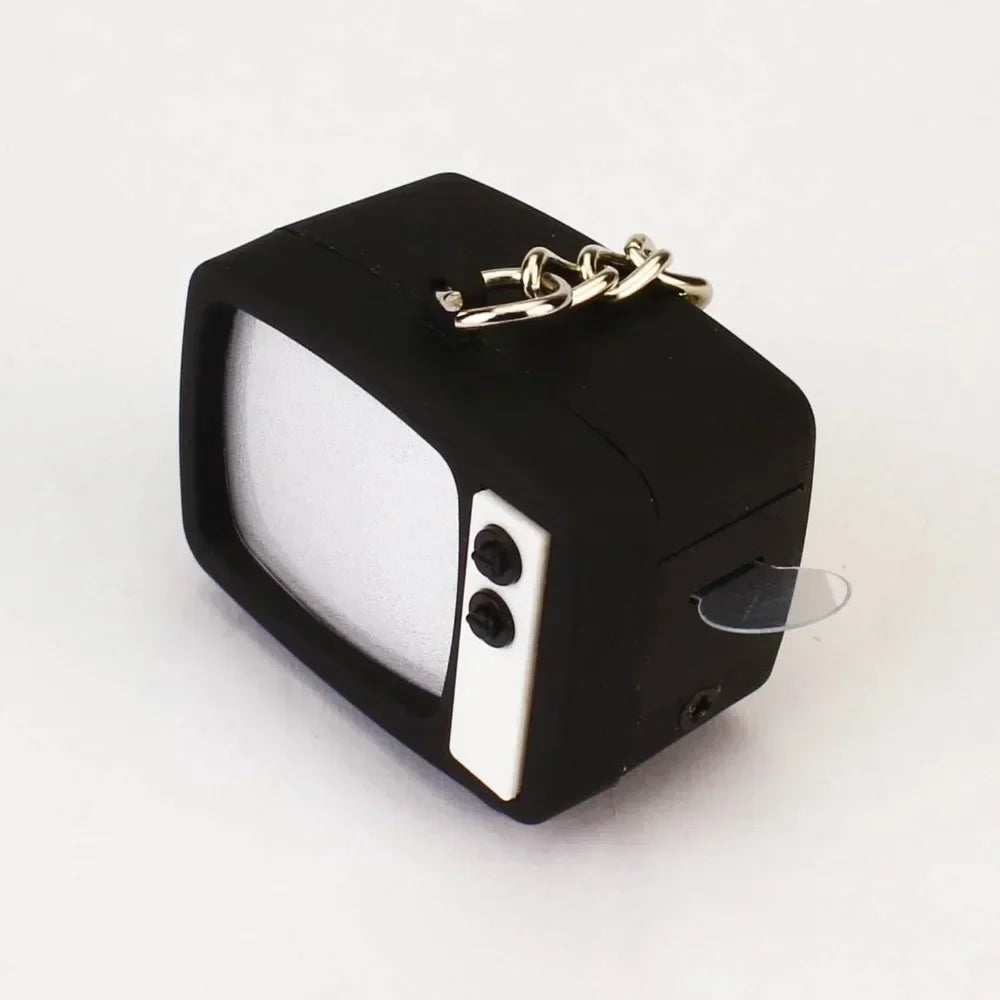 Creative Retro Television Keychain Model Keychain Pendant Creative Children Miniature Television Tv Led Keychain Home Oasis Select Black