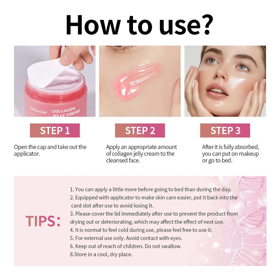 100ml Collagen Jelly Face Cream, Moisturizing Firming Anti-Aging, Brightening Wrinkle Remover Skin Care Oasis Select