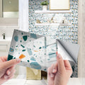 Wall Stickers Home Renovation Crystal Tiles Self-adhesive Flooring Kitchen Oil Resistant Decorative Tiles Material PVC Oasis Select KIT059 10x20cm-24 pieces