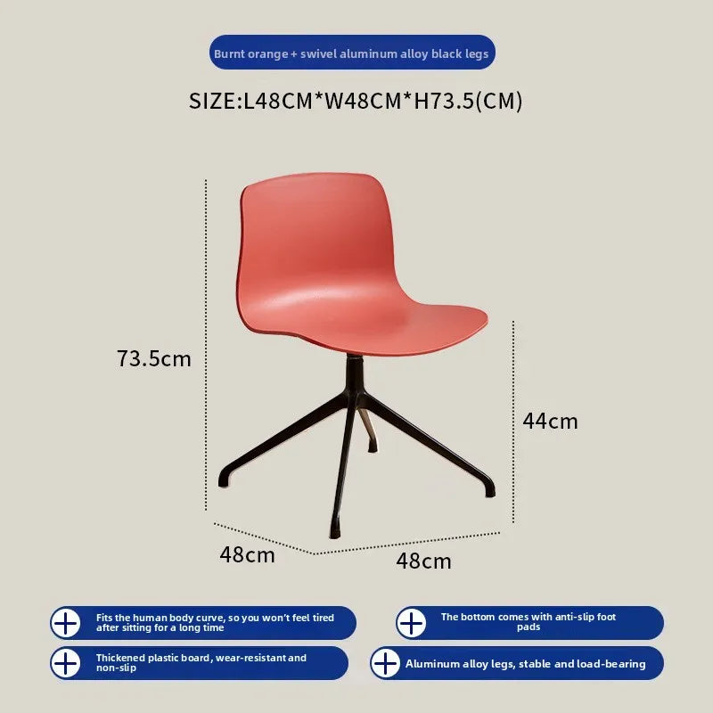 Nordic dining chair household simple small apartment ins creative backrest chair cafe milk tea shop casual solid wood chair Oasis Select Light red 2 pieces