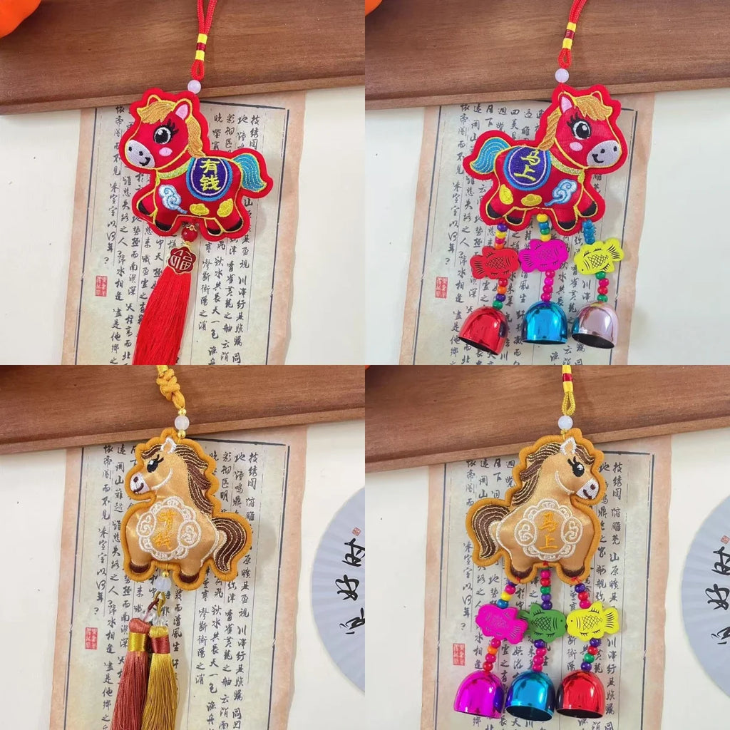 Elegant Chinese Zodiac Horse Pendant: Lucky Tassel Car Decoration, Ideal Gift and Home Ornament for Spring Festival Oasis Select