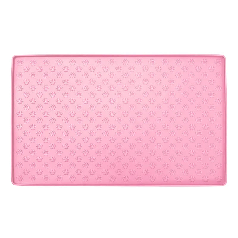 Silicone material dog drinking water and eating mat cat mat pet mat waterproof wear-resistant durable easy to clean pet supplies Oasis Select pink-3pcs 40cmX60cm