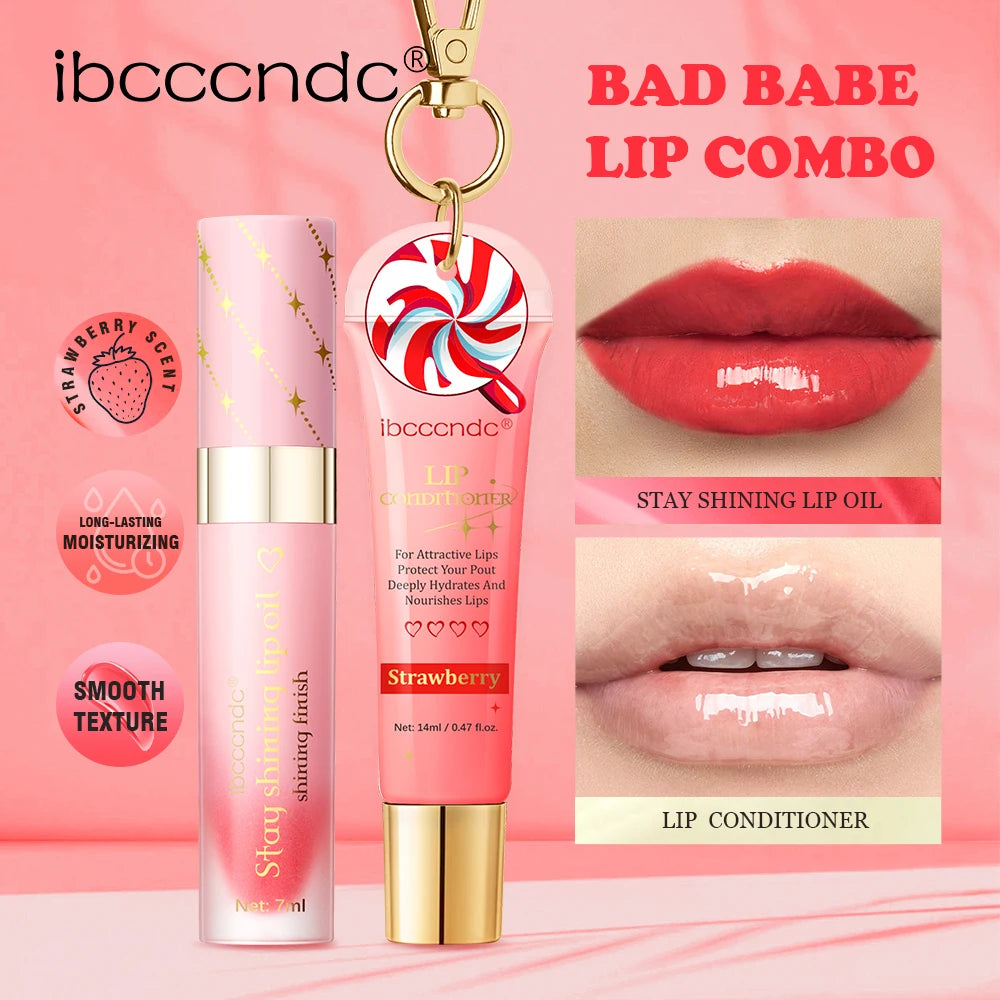 2PCS Lipstick Set Natural Lipgloss Lightweight Texture Long Lasting Hydration Deeply Moisturizing Lip Makeup Cosmetics Oasis Select