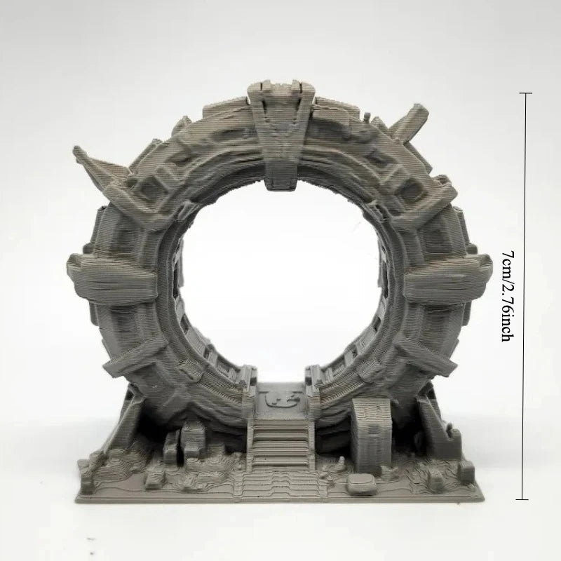 Ancient Ruin Portal Diorama Base - Weathered Stone Stargate Terrain, Tabletop Wargaming Portal Scenery Miniature Oasis Select