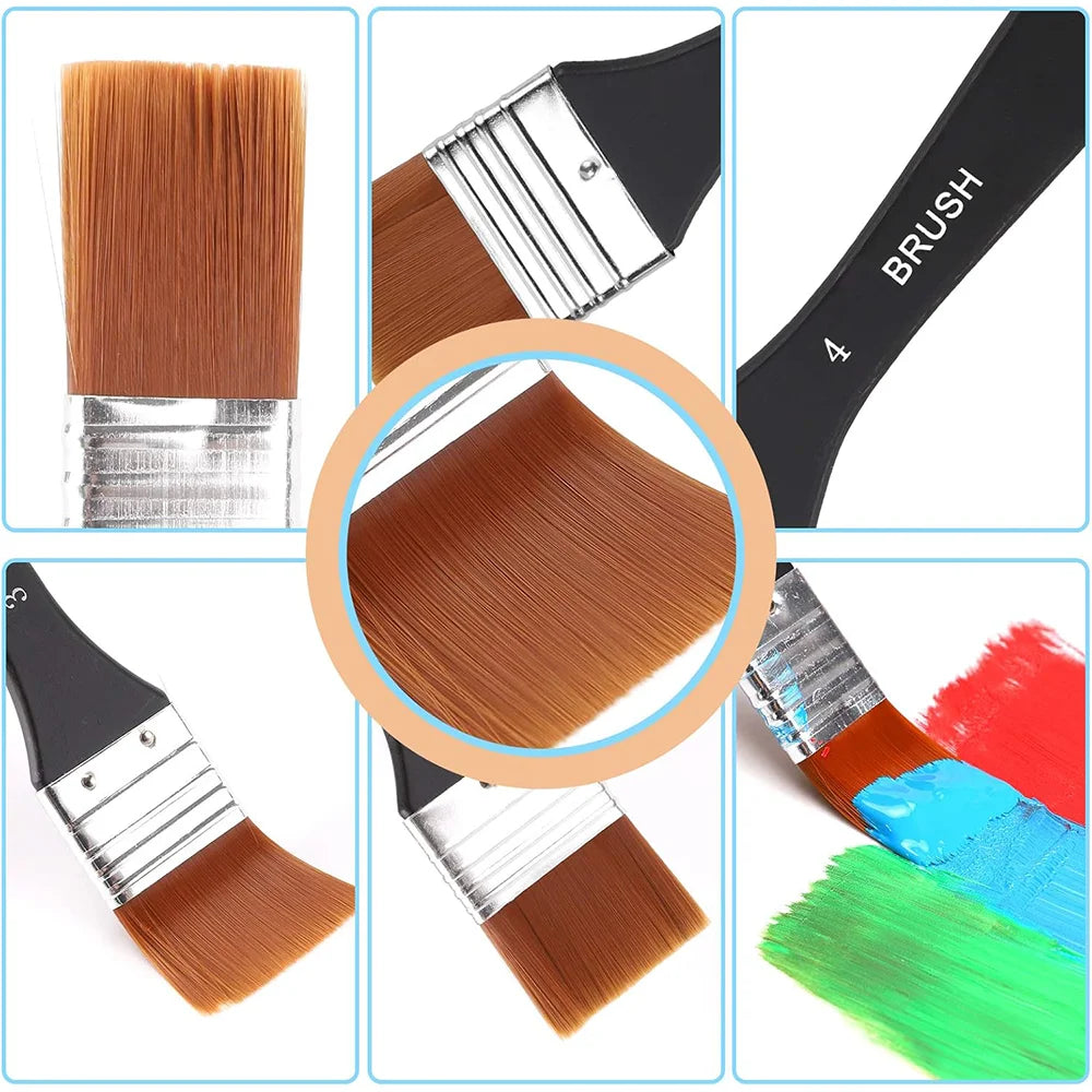 Professional Flat Wide Paint Brush , Smooth Paint Application for Walls, Furniture & Crafts, Durable Wooden Handle, Anti-Shed De Oasis Select