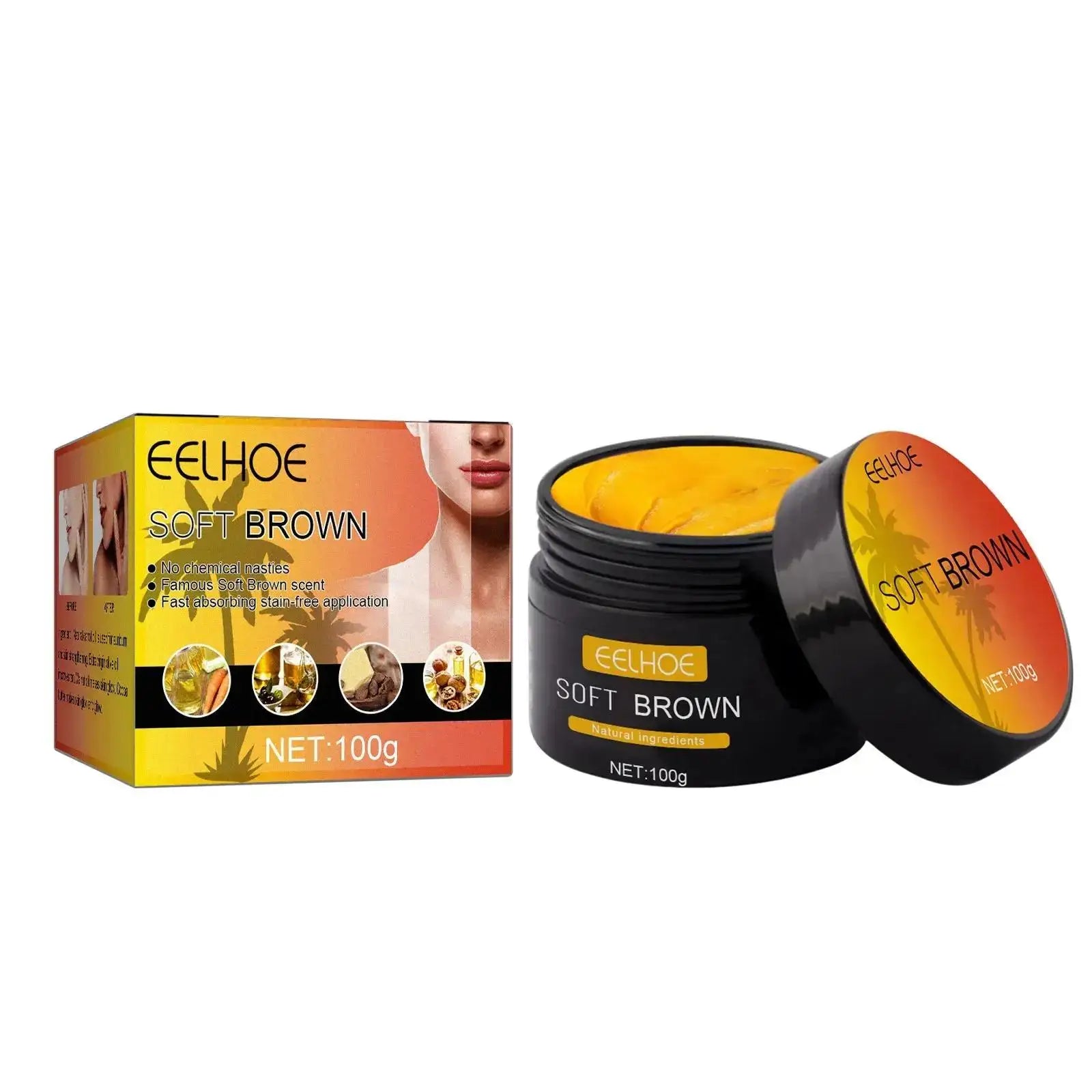 Eelhoe Tanning Cream Face Body Even Skin Tone Deep Moisturizing Nourishing Smoothing Quick Dry Natural Bronzer Tanning Lotion Oasis Select