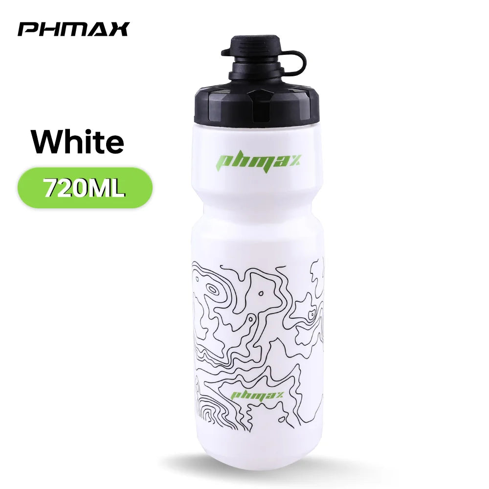 PHMAX 720ML Bicycle Water Bottle Lightweight Outdoor Sport Portable Cycling Kettle MTB Road PP Large Capacity Bike Cup Oasis Select White