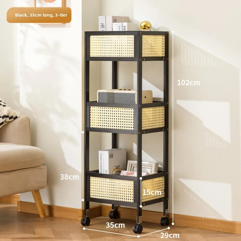 Shelf removable trolley side office under table book storage cabinet student schoolbag placement artifact Oasis Select Black-Small