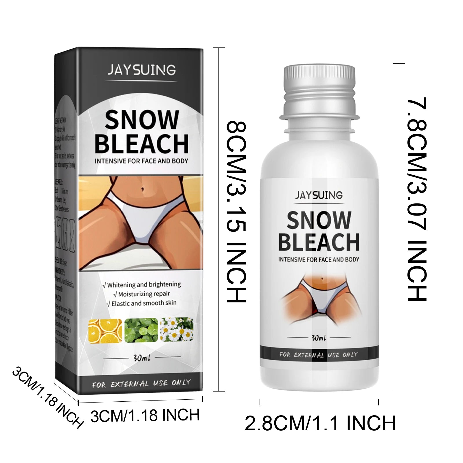 Body Snow Bleach Cream Nicotinamide Brighten Private Parts Underarm Bleaching Armpit Elbow Knees Joint Removal Dark Spot Melanin Oasis Select