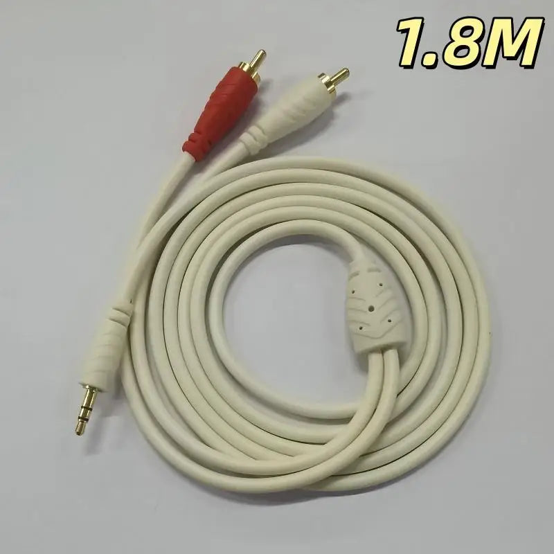 3.5mm Male To Dual RCA Male Audio Cable Gold Plated Hi-Fi Sound Lossless Transmission for Home Theater Car Stereo Oasis Select 1.8m