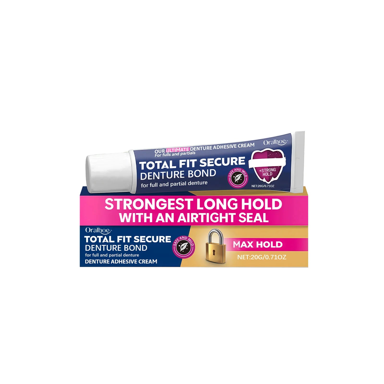 Oralhoe Denture Adhesive Cream – Full & Partial Dentures 20g