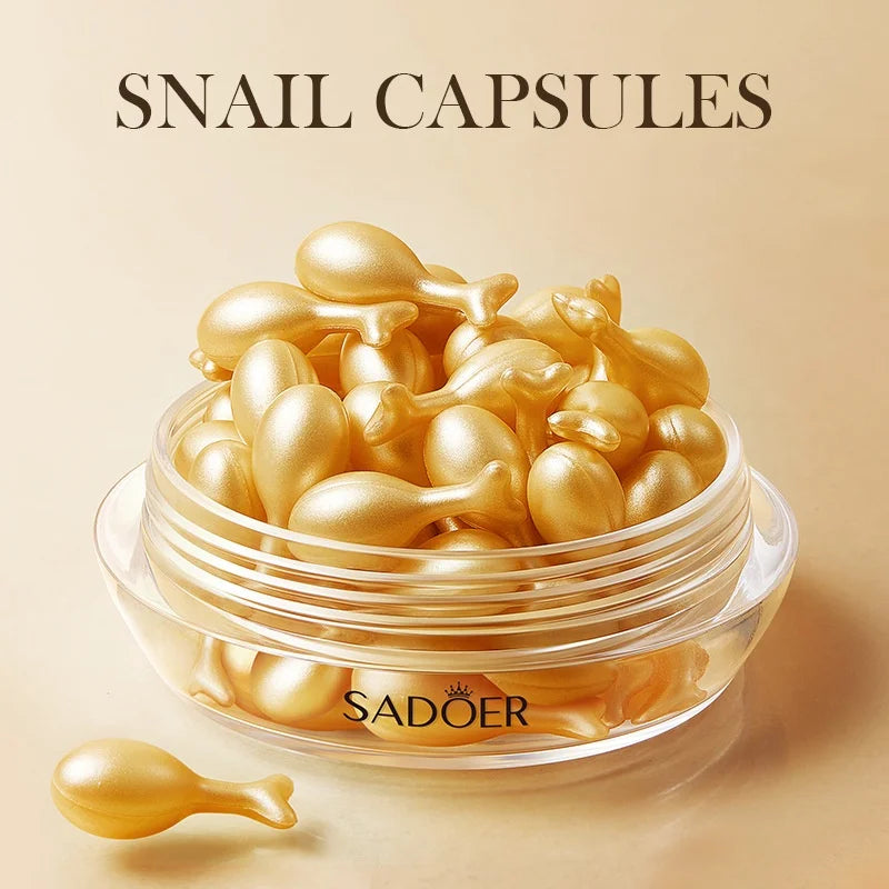 30pcs/box SADOER Snail Rose Capsule Essence Lotion for Moisturizing Repairing Hydrating Brighten Skin Oasis Select Snail