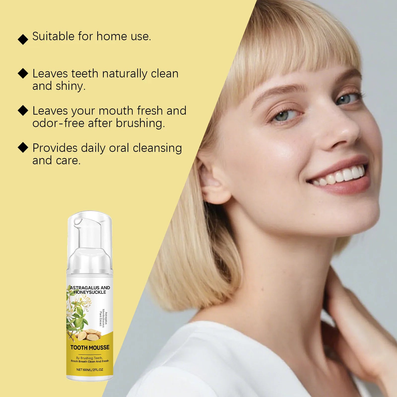 Astragalus Teeth Cleaning Mousse – Whitening Foam Toothpaste Foam Toothpaste Oasis Select