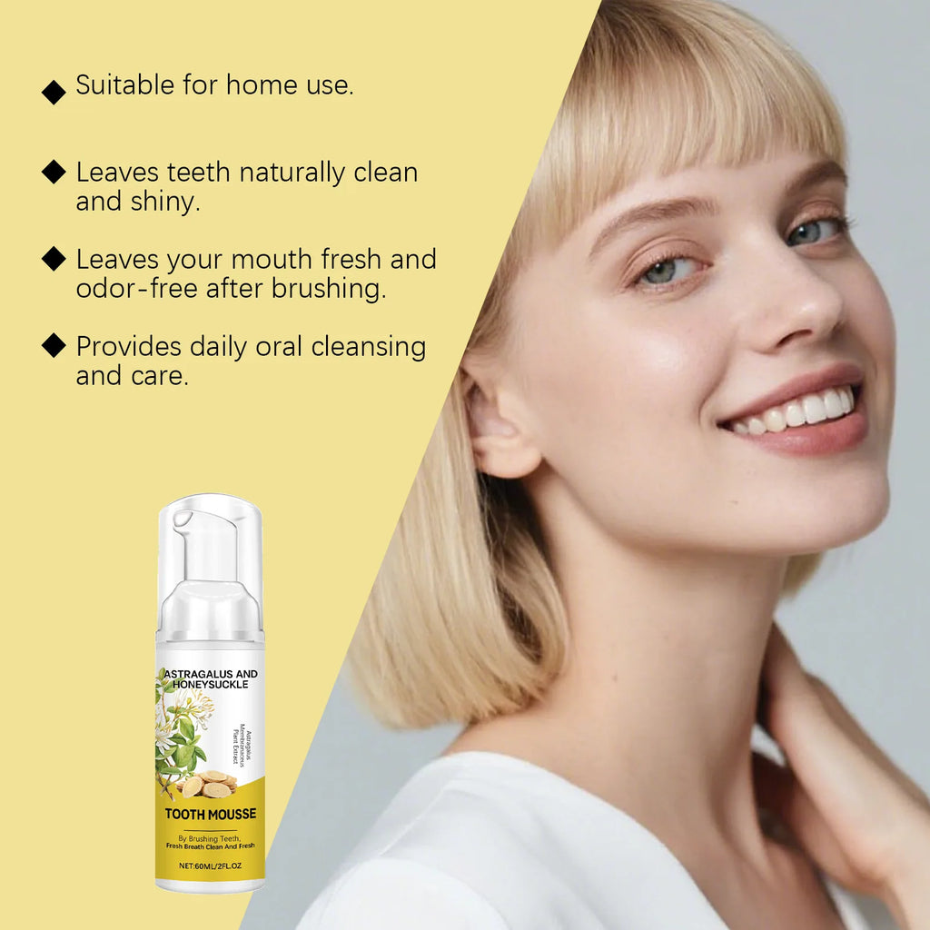 Astragalus Membranaceus Teeth Clean Mousse Reduce Yellowing Improve Mouth Odor Keep Oral Health Gentle Cleaning Foam Teethpaste Oasis Select