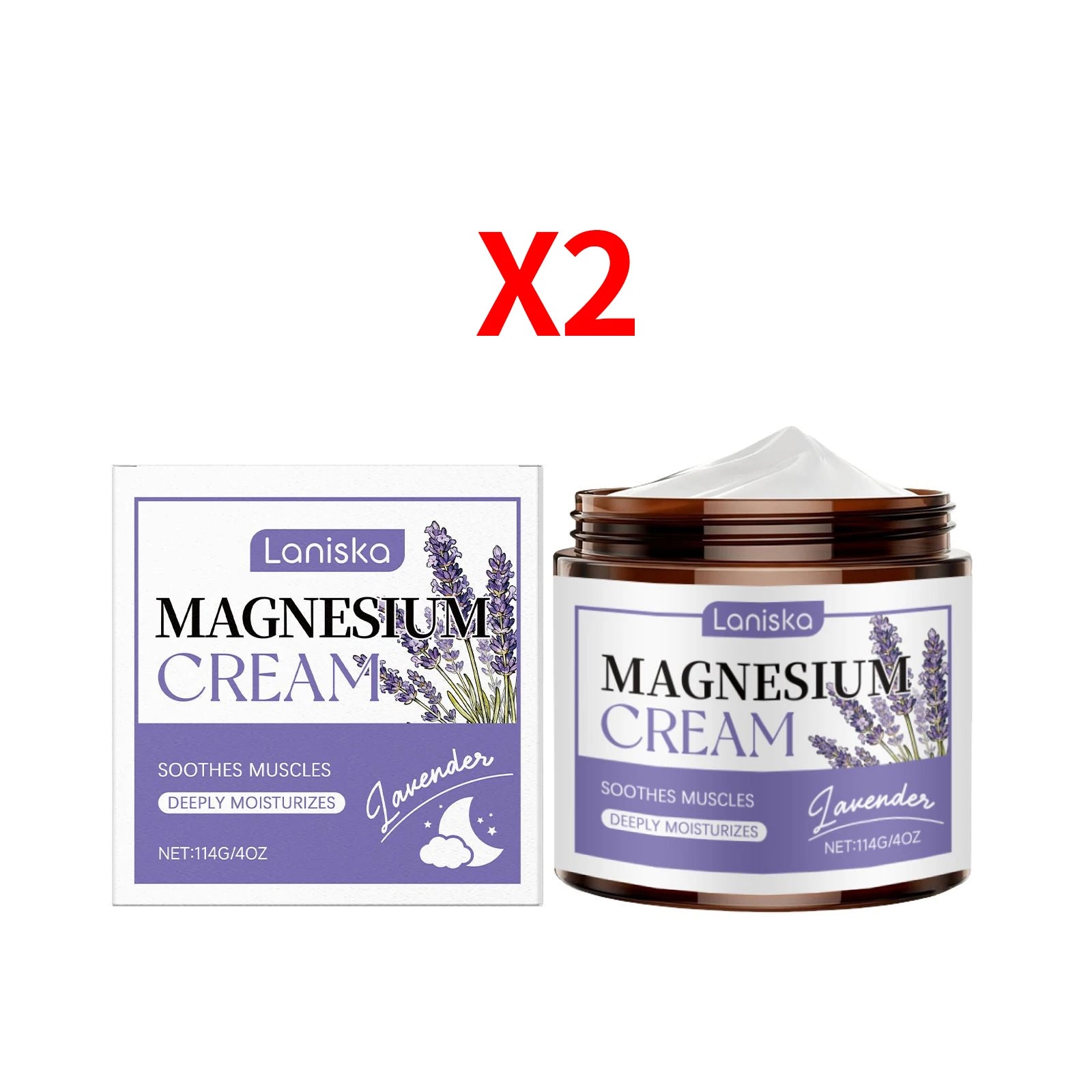 Laniska Lavender Magnesium Body Cream – Sleep & Skin Care