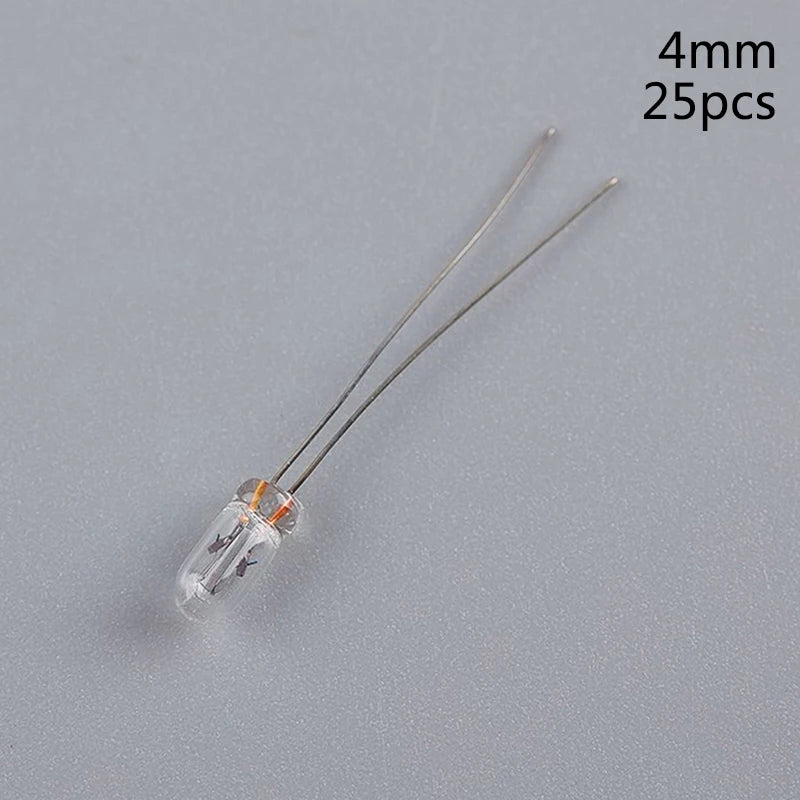 25PCS 5mm 4mm 3mm Clear 12V Mini Bulb of Wheat Rice Bulbs Switch Button Bulbs Indicator Bulb Tungsten Lamp Accessories Oasis Select 4MM