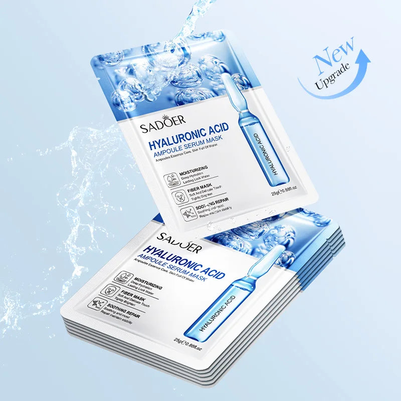 SADOER Hyaluronic Acid Face Masks 10-Pack – Firming & Hydrating Hydrating Face Mask Oasis Select