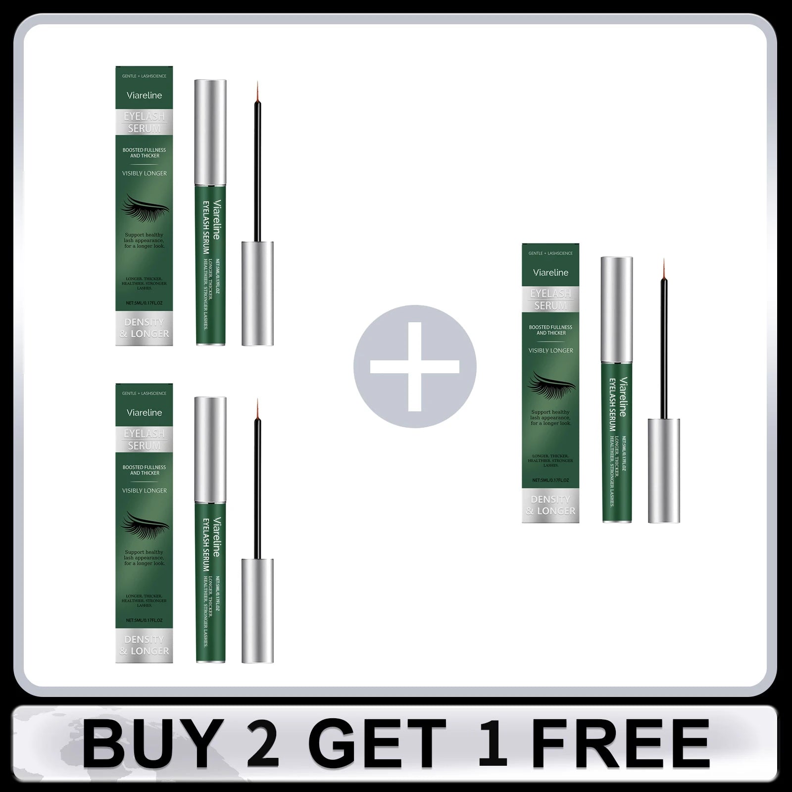 Viareline Eyelash & Eyebrow Growth Serum | Fuller Thicker Lashes