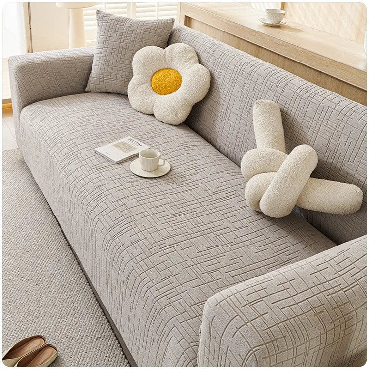2025 New Anti-cat Scratch Sofa Cover Full Package Thickened Sofa Protection Cover for Autumn and Winter Oasis Select Light gray 3 people 190-230cm